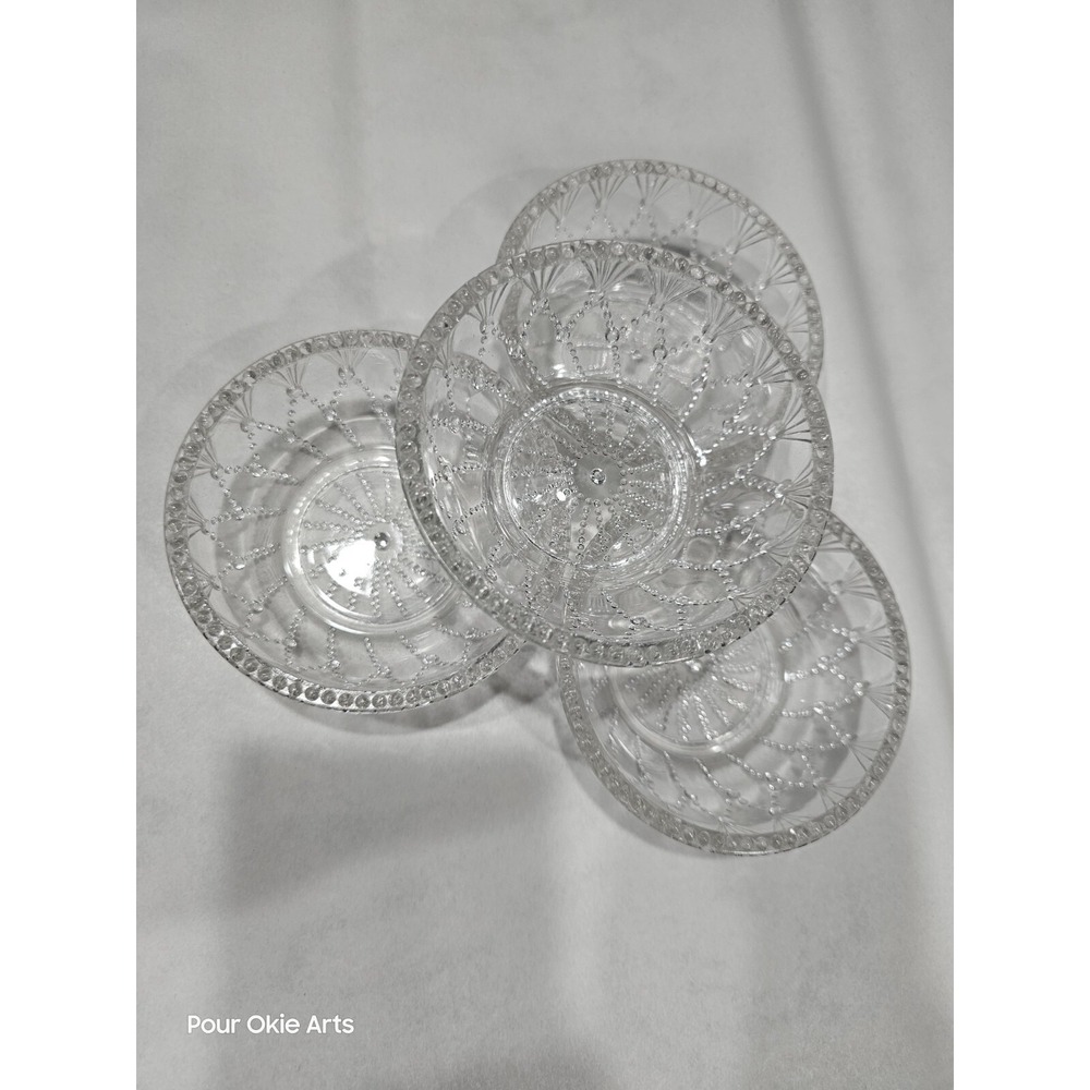 Crystal Glass Bowls Set of 3 Dessert Bowls Candy Nut Bowls Clear